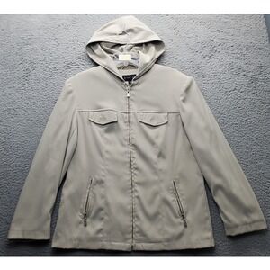 Braetan Jacket Women Large Brown Stretch Hooded Lightweight Long Sleeve Full Zip